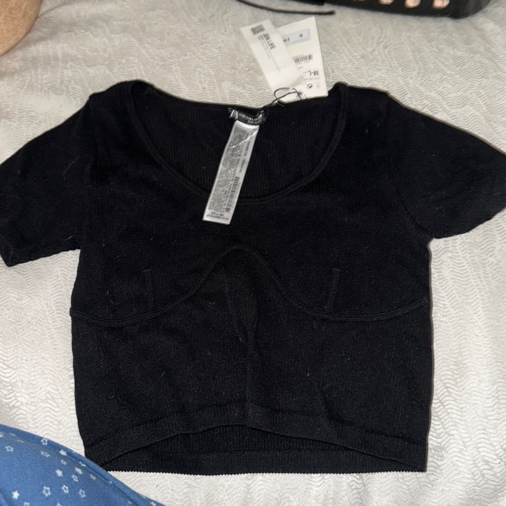 Zara black crop top size medium/large